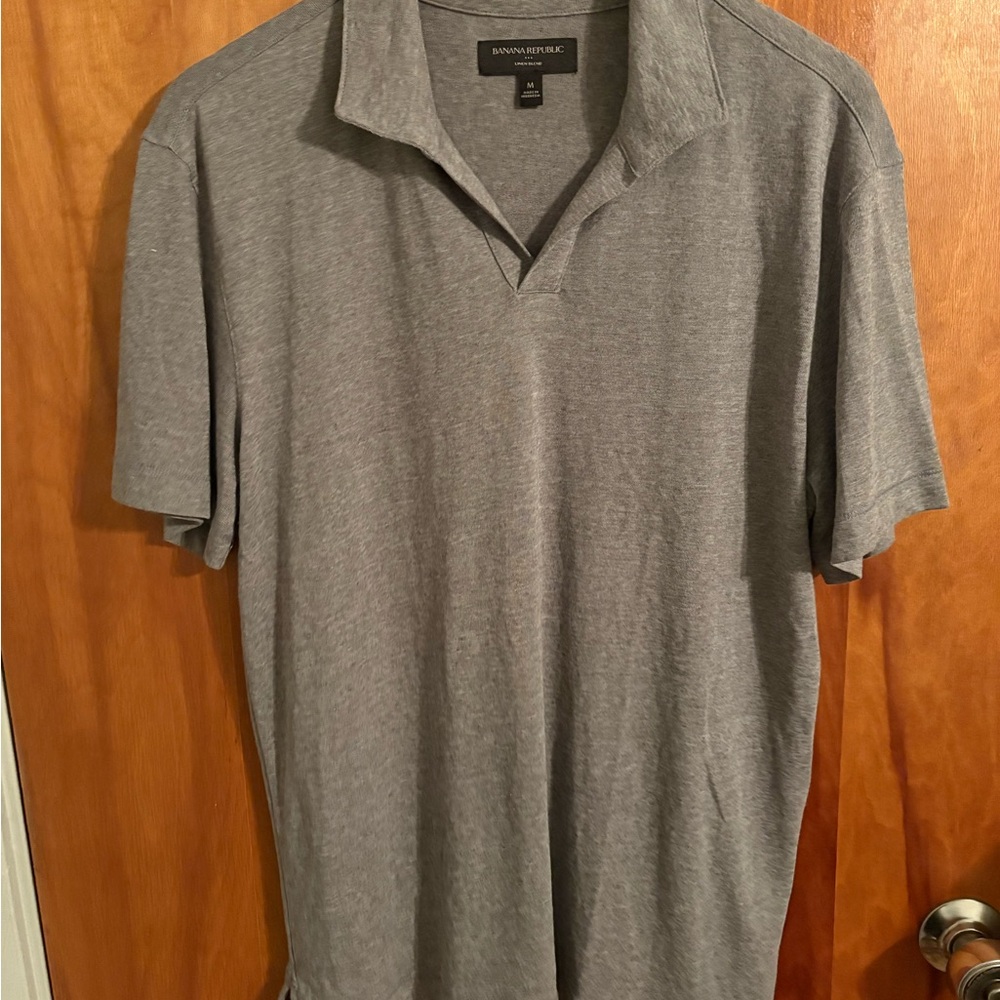 Banana Republic Gray Polo Shirt Casual Comfort